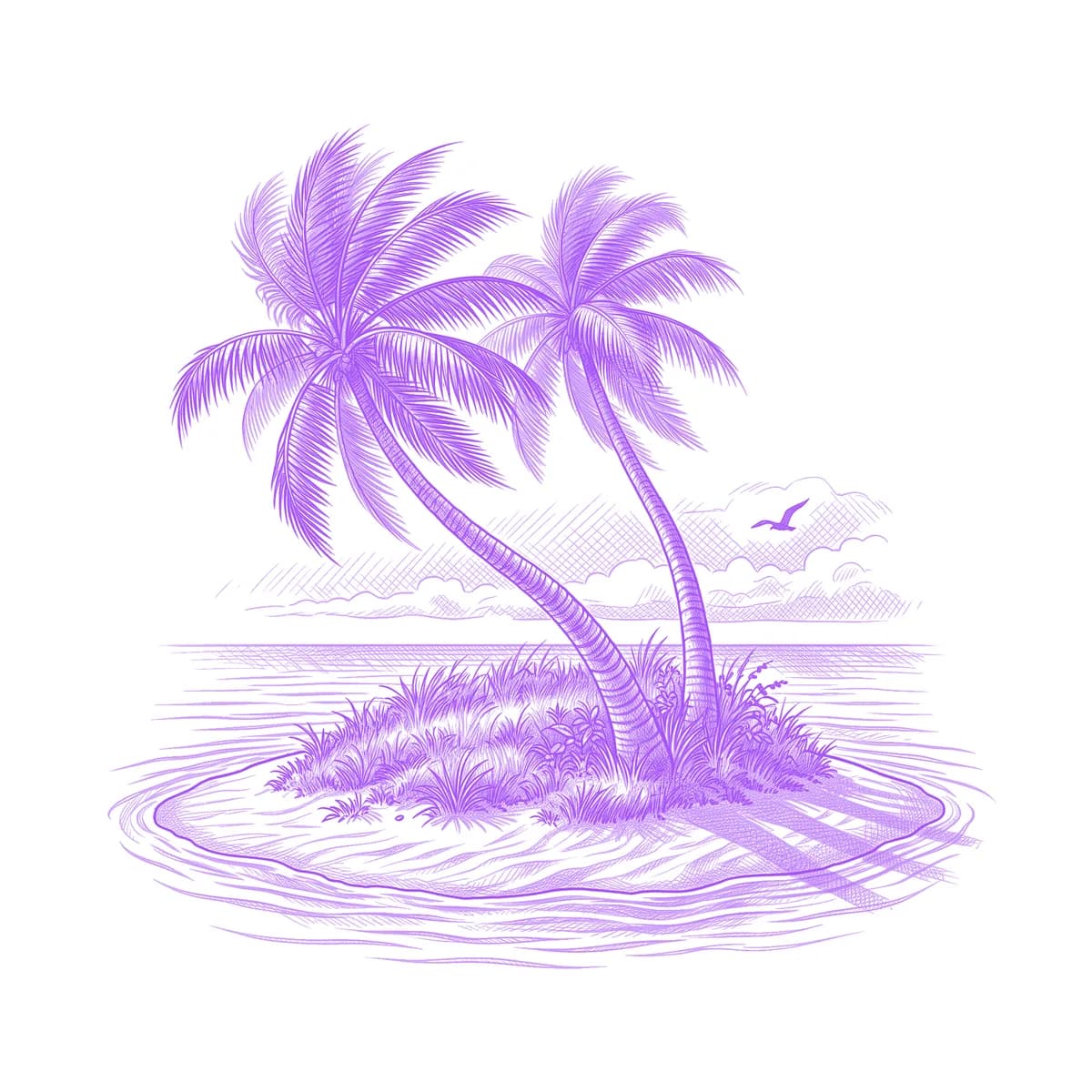 Island Tattoo Stencil