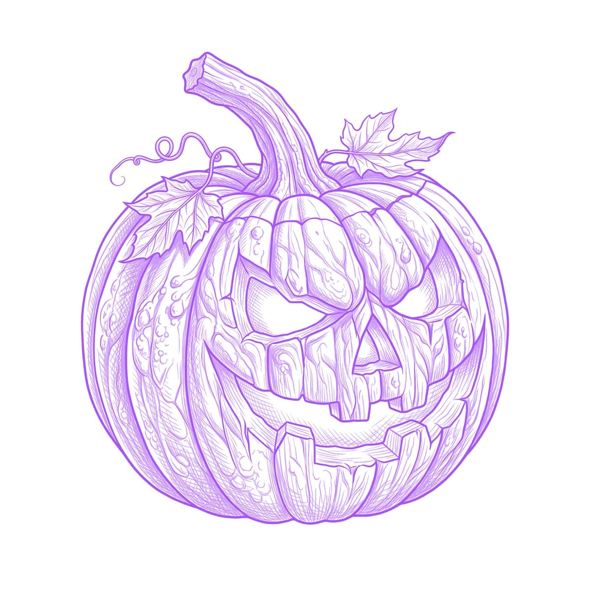 Jack O' Lantern Tattoo Stencil