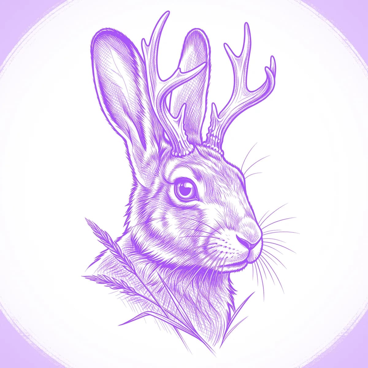 Jackalope Tattoo Stencil