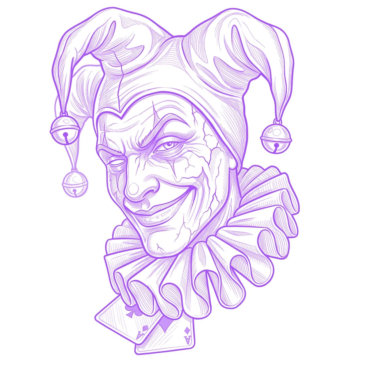 Jester Tattoo Stencil