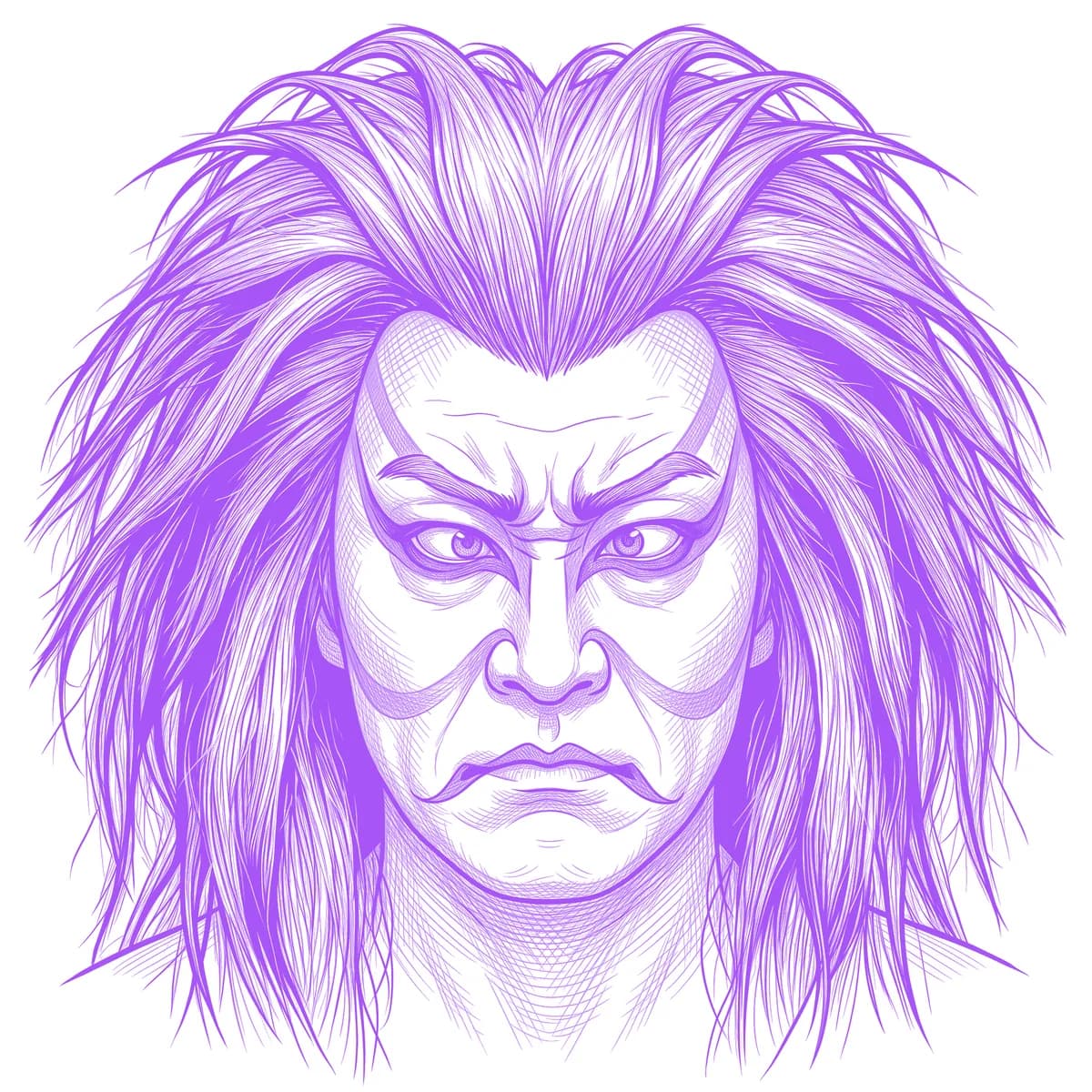 Kabuki Mask Tattoo Stencil