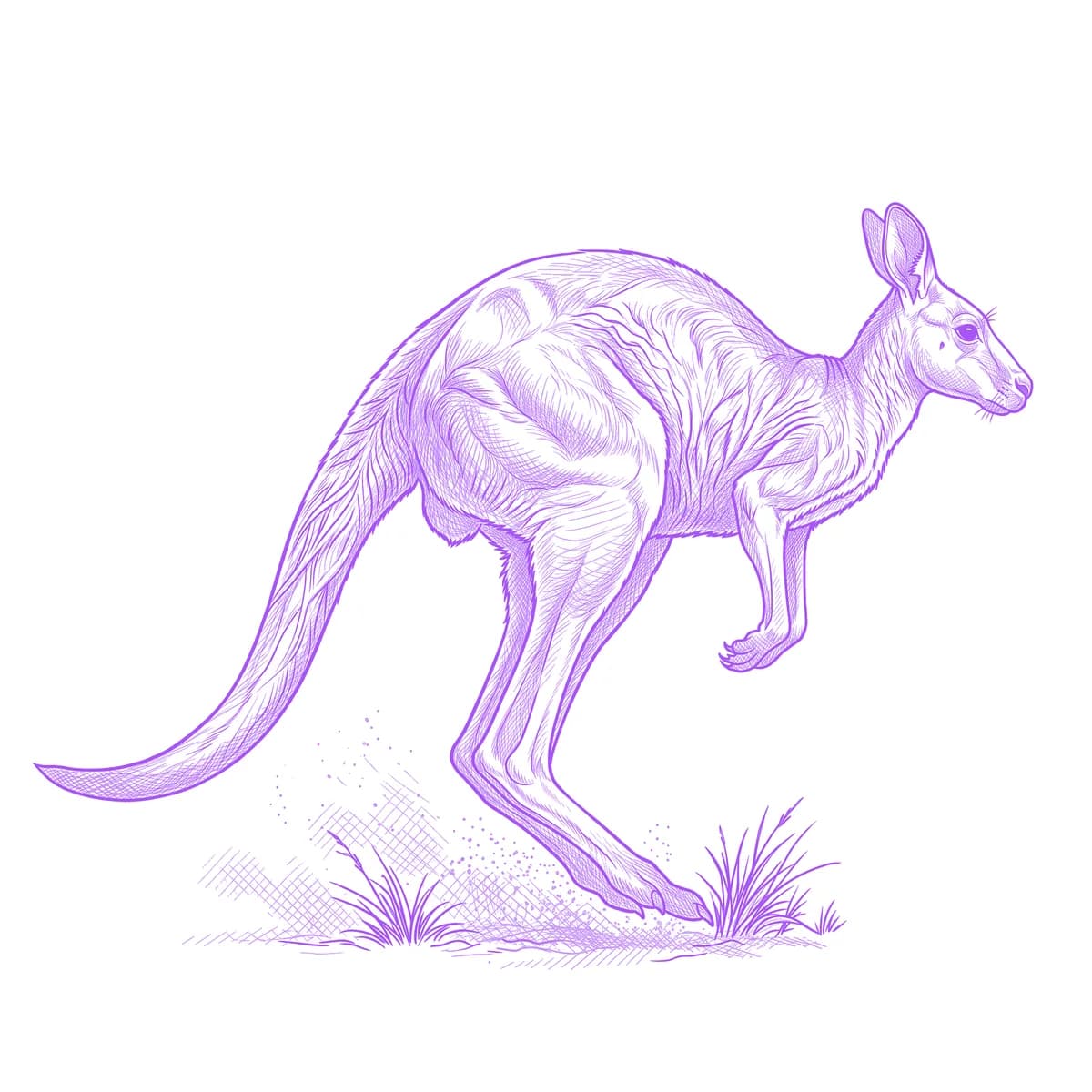 Kangaroo Tattoo Stencil