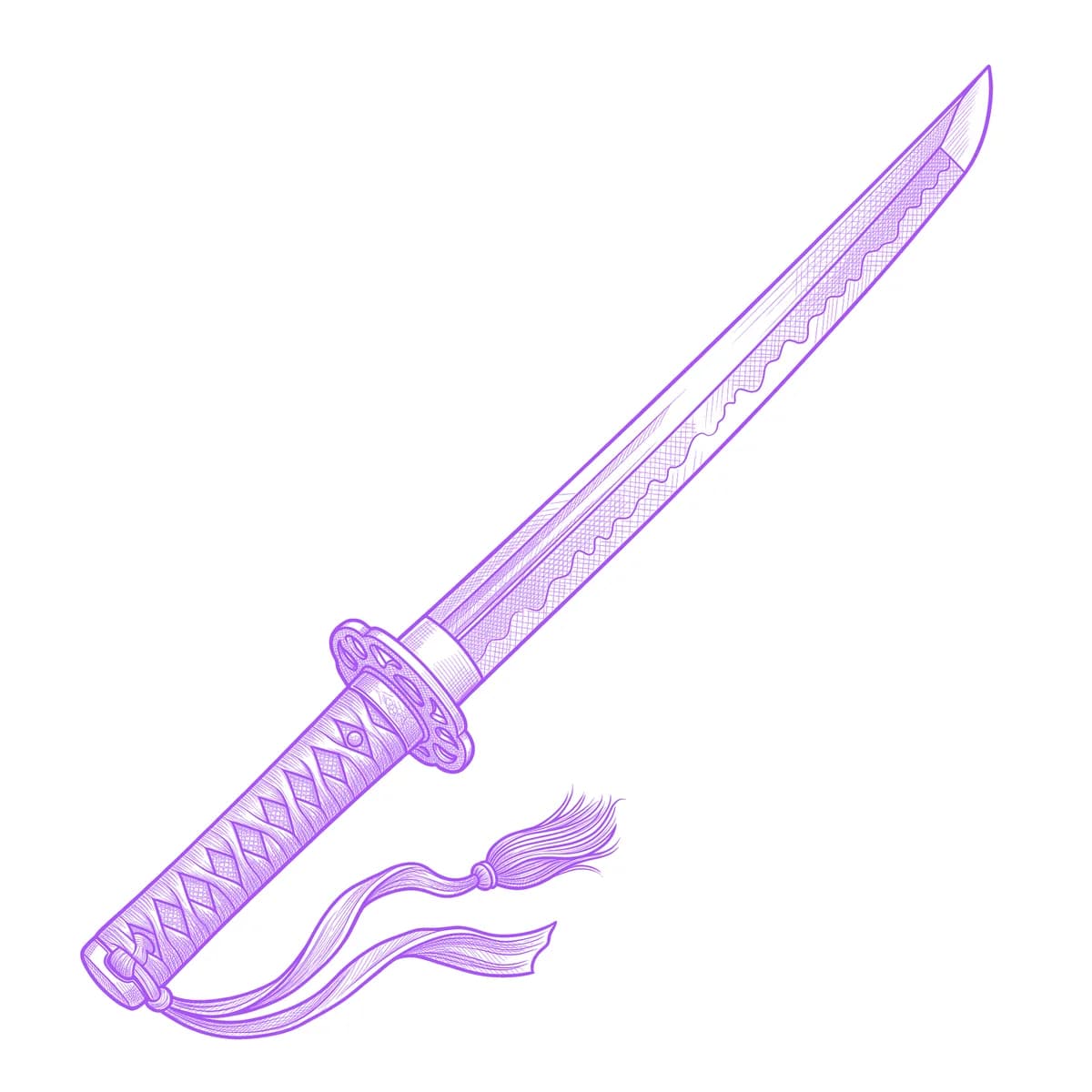 Katana Tattoo Stencil