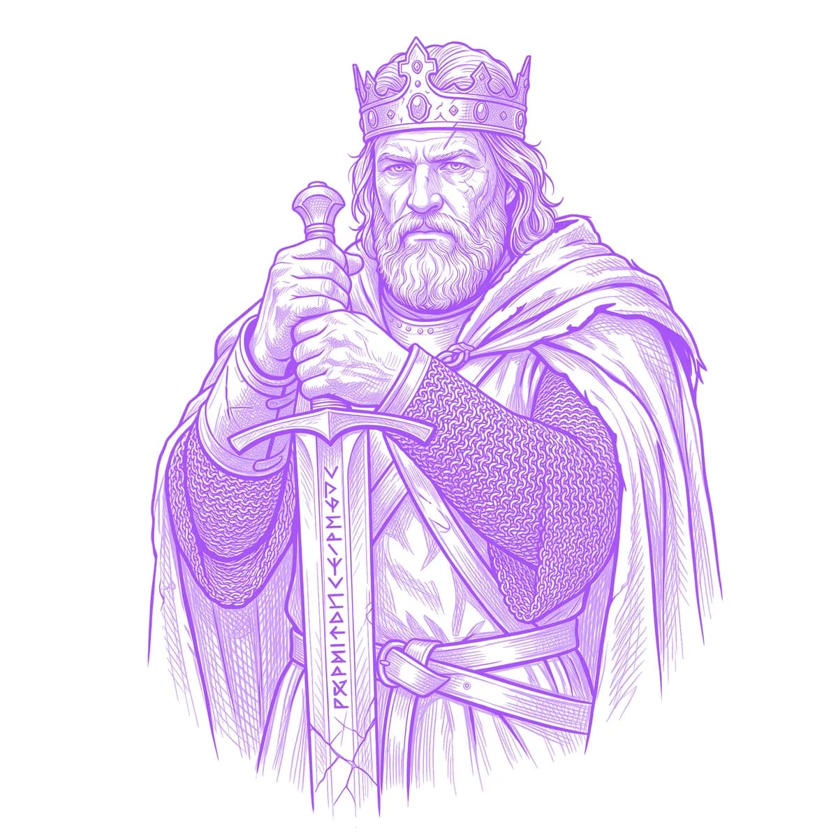 King Arthur Tattoo Stencil