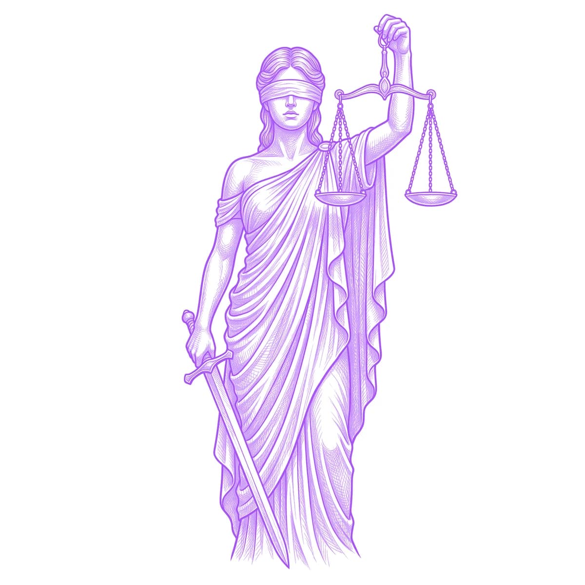 Lady Justice Tattoo Stencil