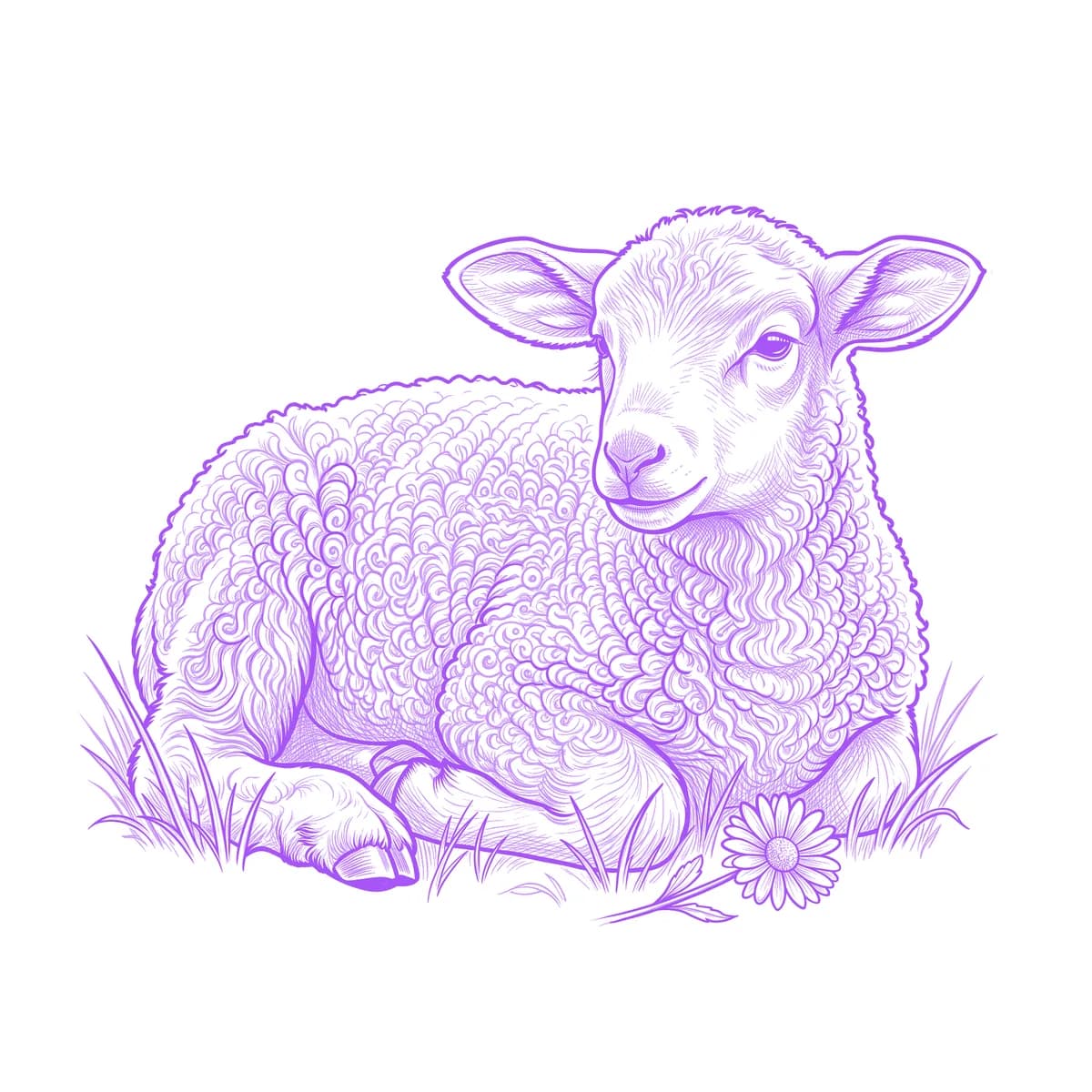 Lamb Tattoo Stencil