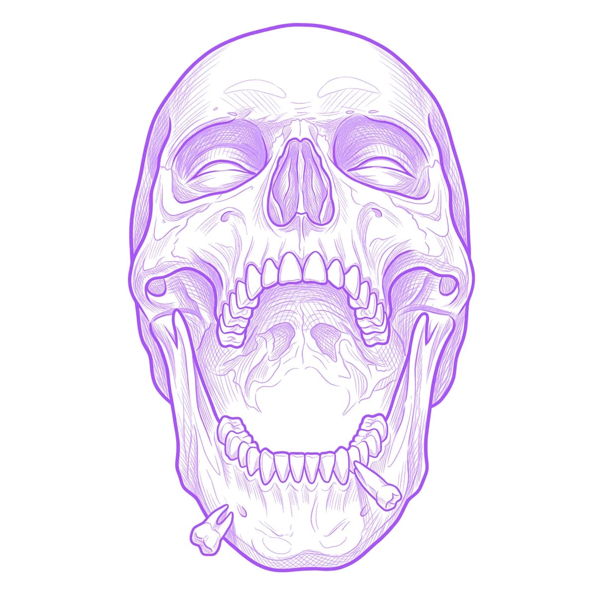 Laughing Skull Tattoo Stencil