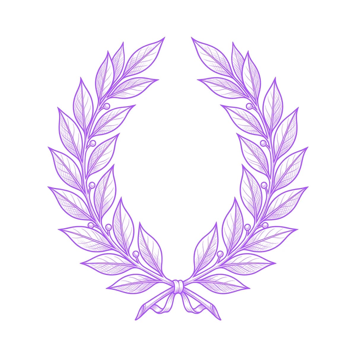 Laurel Wreath Tattoo Stencil