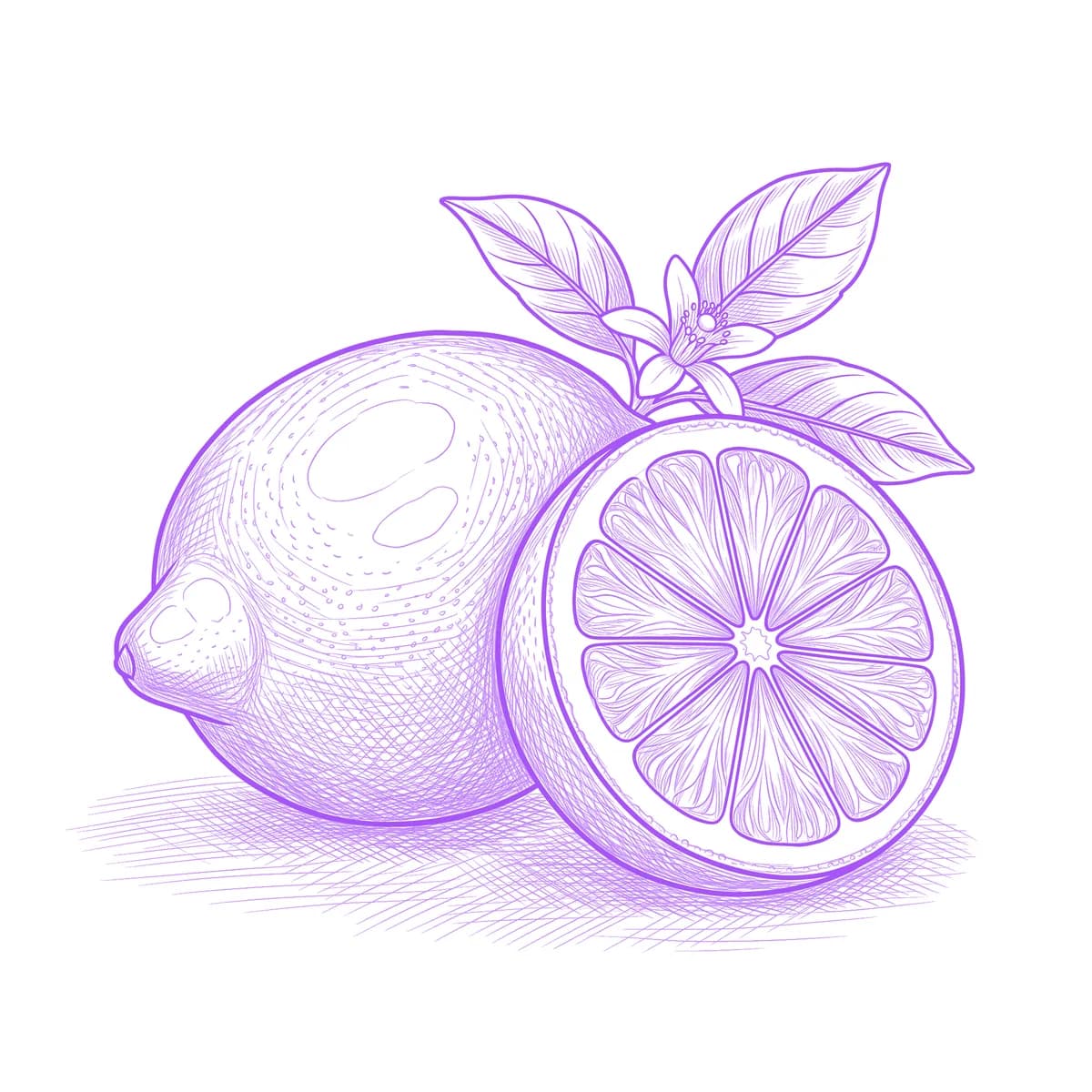 Lemon Tattoo Stencil