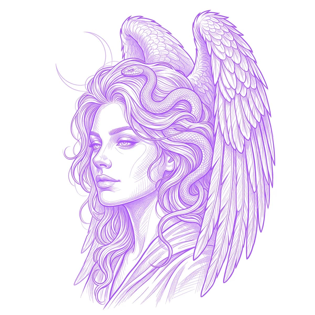Lilith Tattoo Stencil