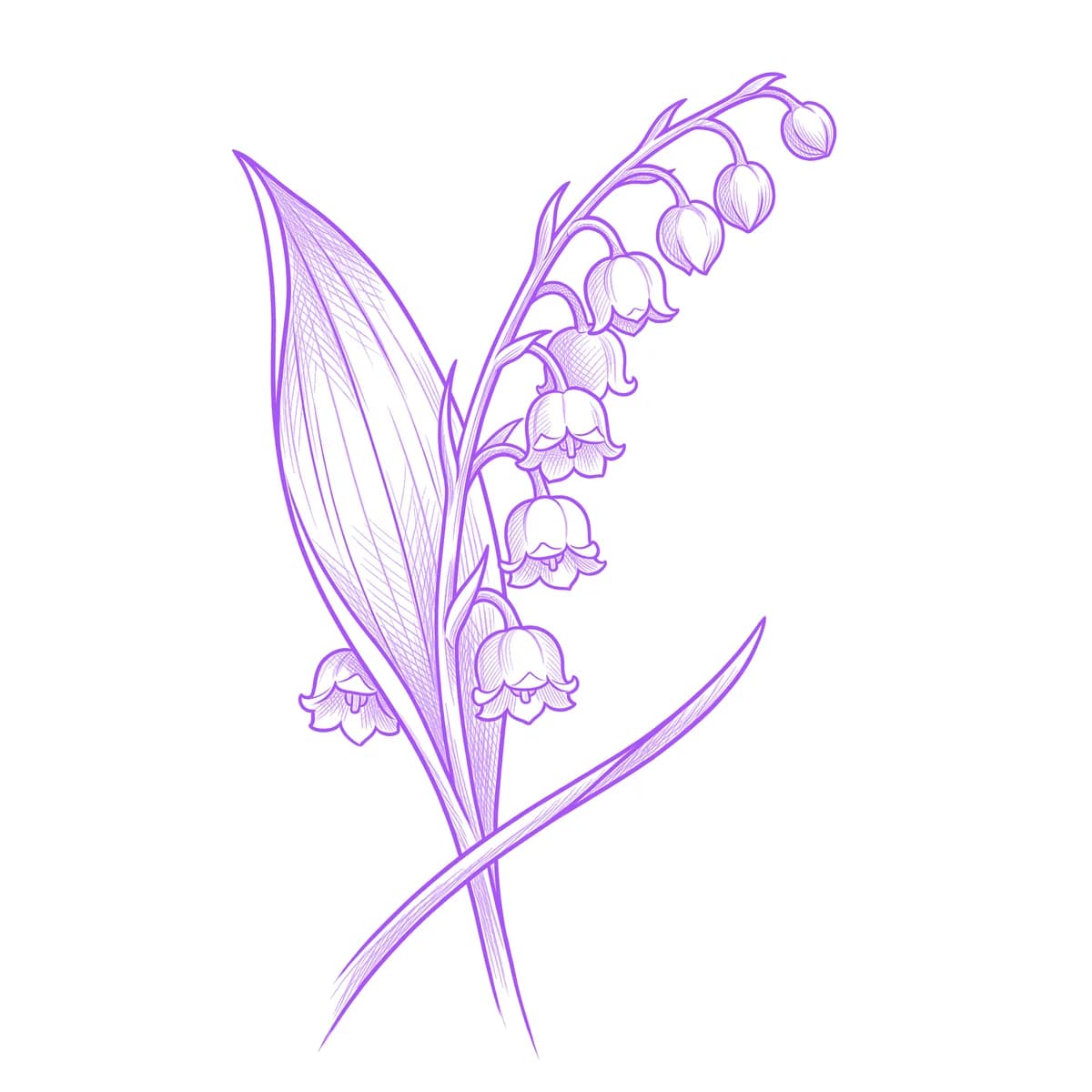 Lily of the Valley Tattoo Stencil