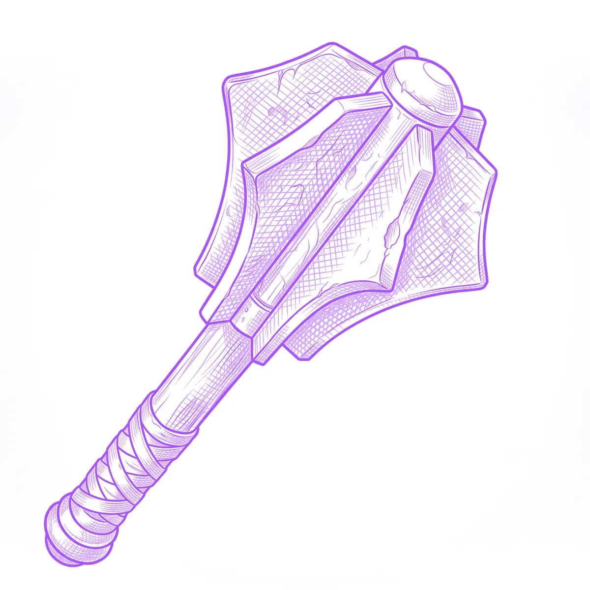 Mace Tattoo Stencil