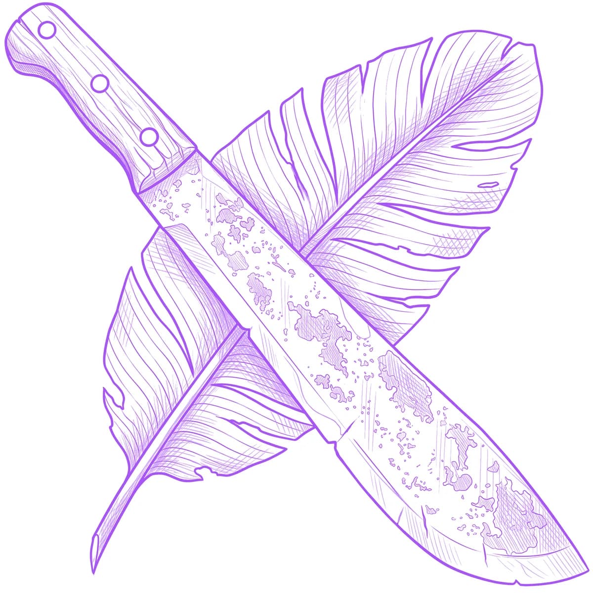 Machete Tattoo Stencil
