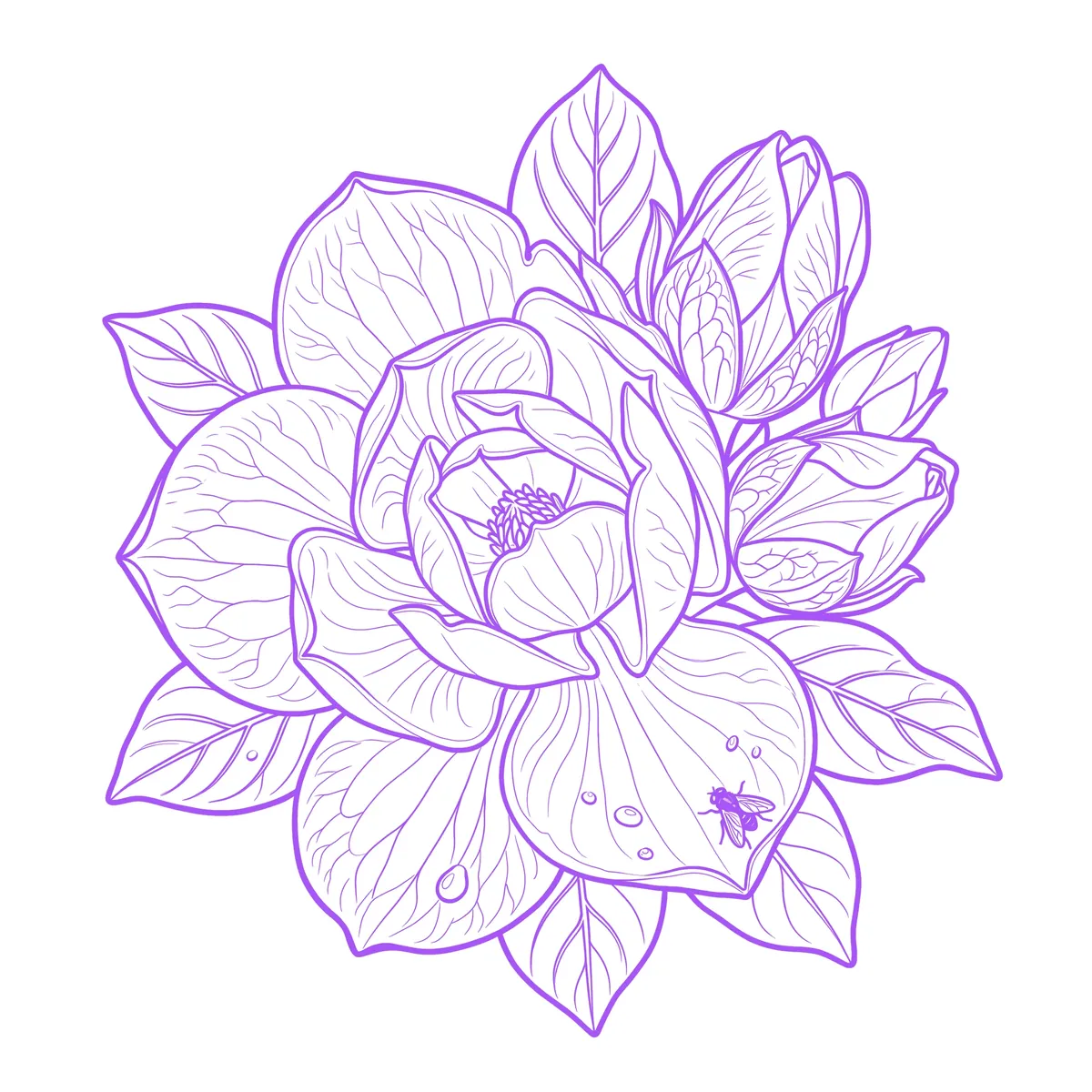 Magnolie Schablone