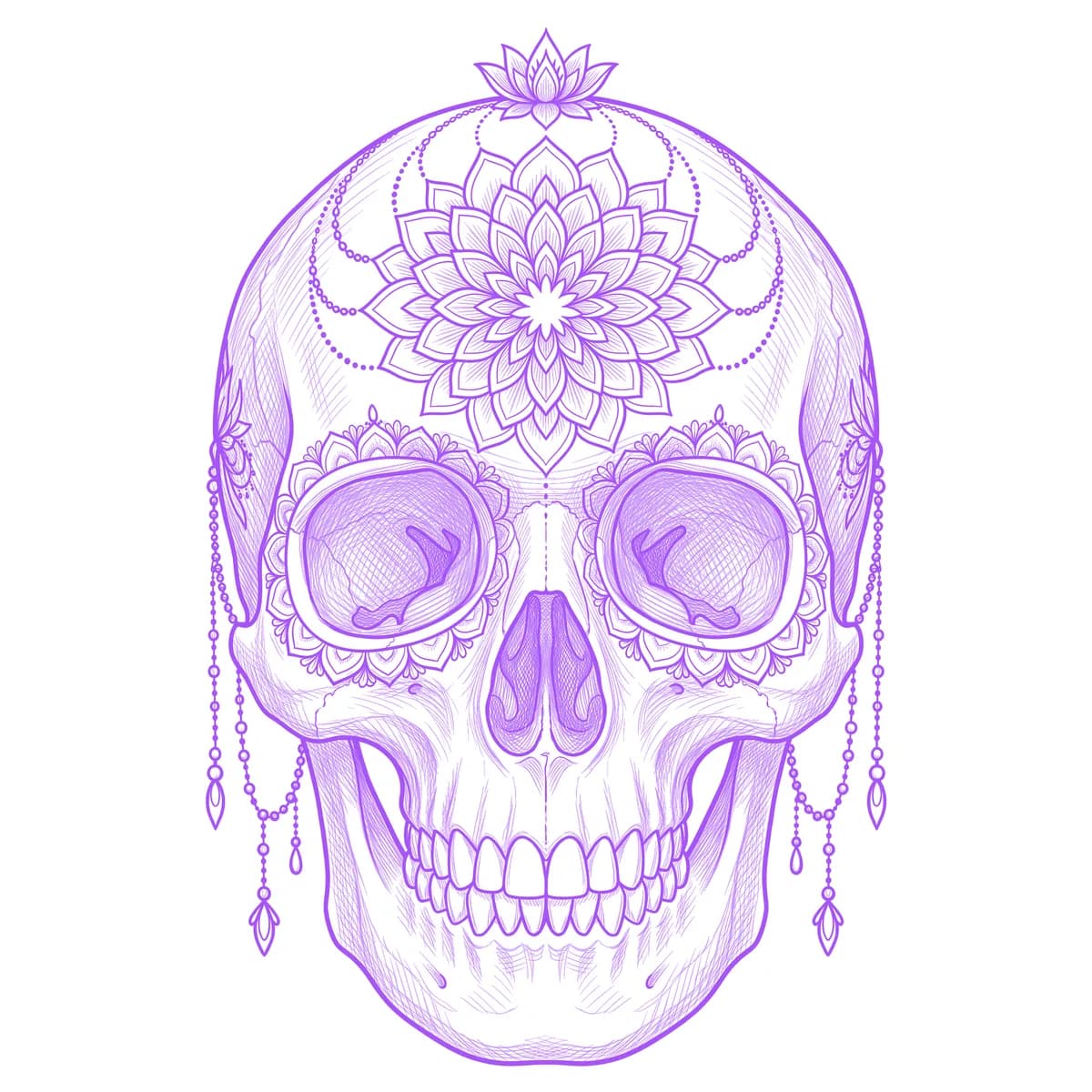 Mandala Skull Tattoo Stencil