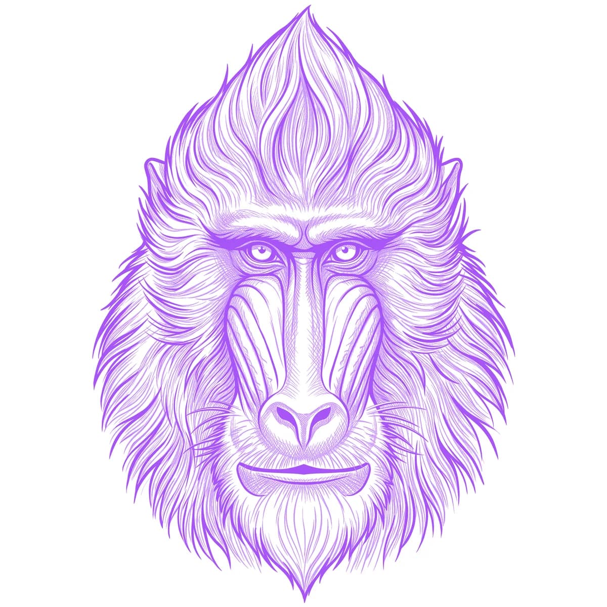 Mandrill Tattoo Stencil