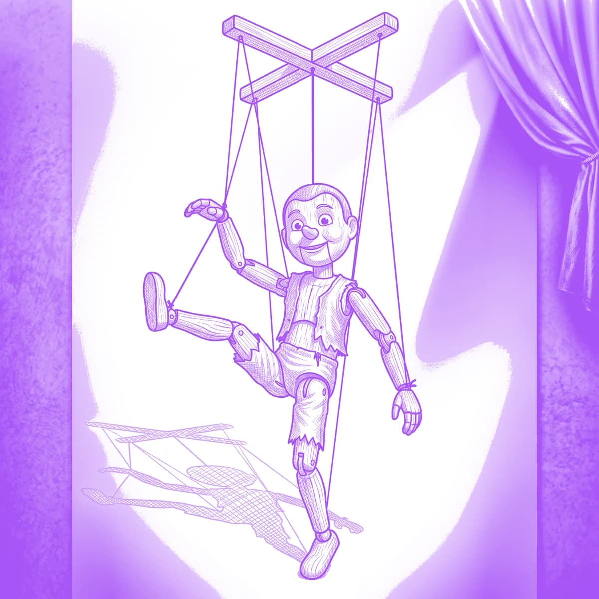 Marionette Tattoo Stencil