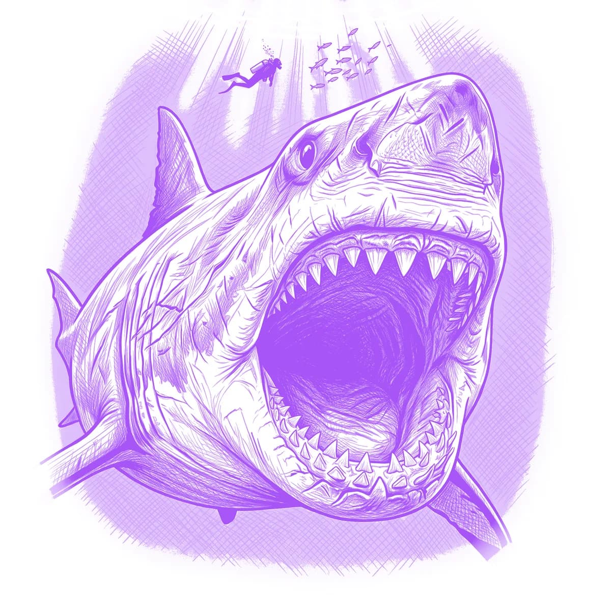Megalodon Tattoo Stencil