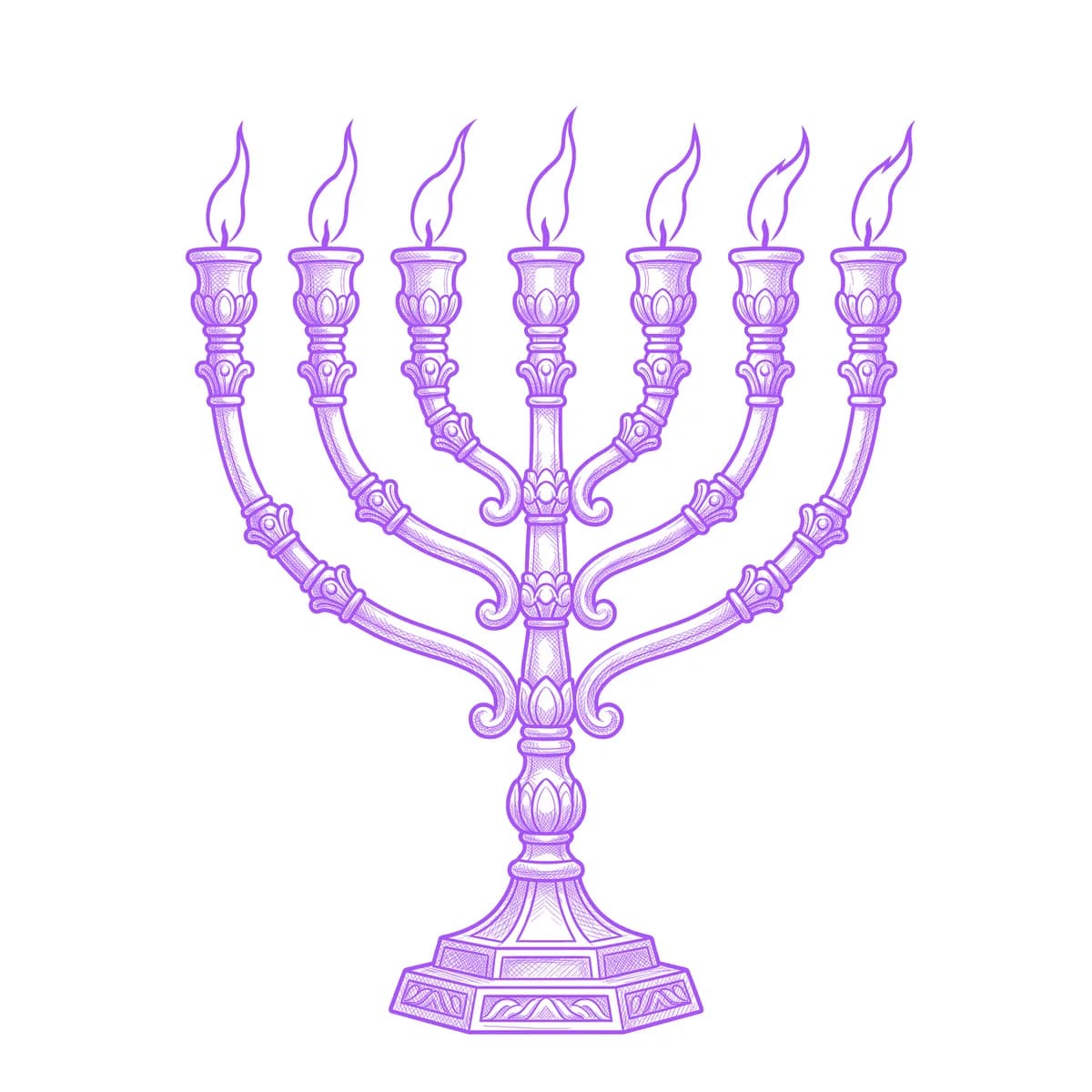 Menorah Tattoo Stencil