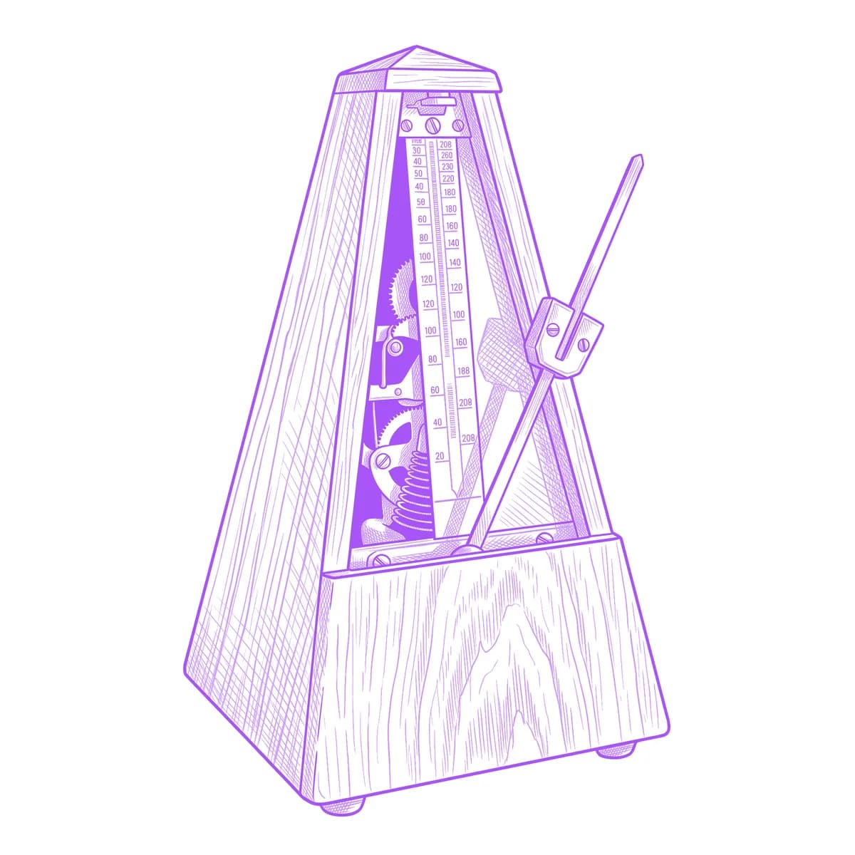 Metronome Tattoo Stencil