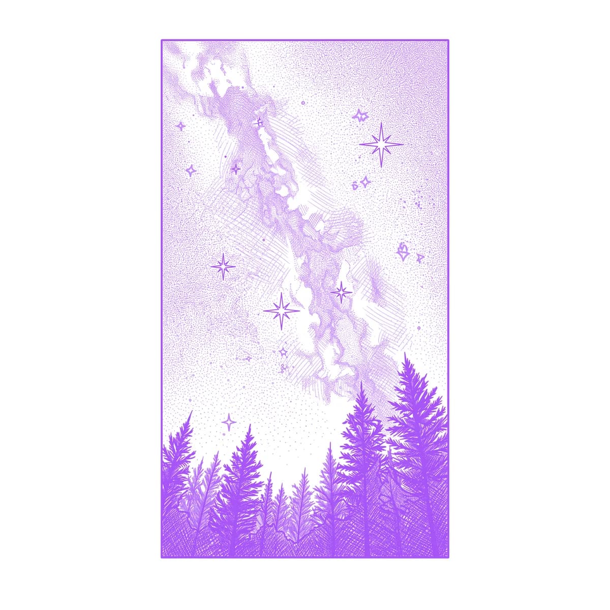 Milky Way Tattoo Stencil