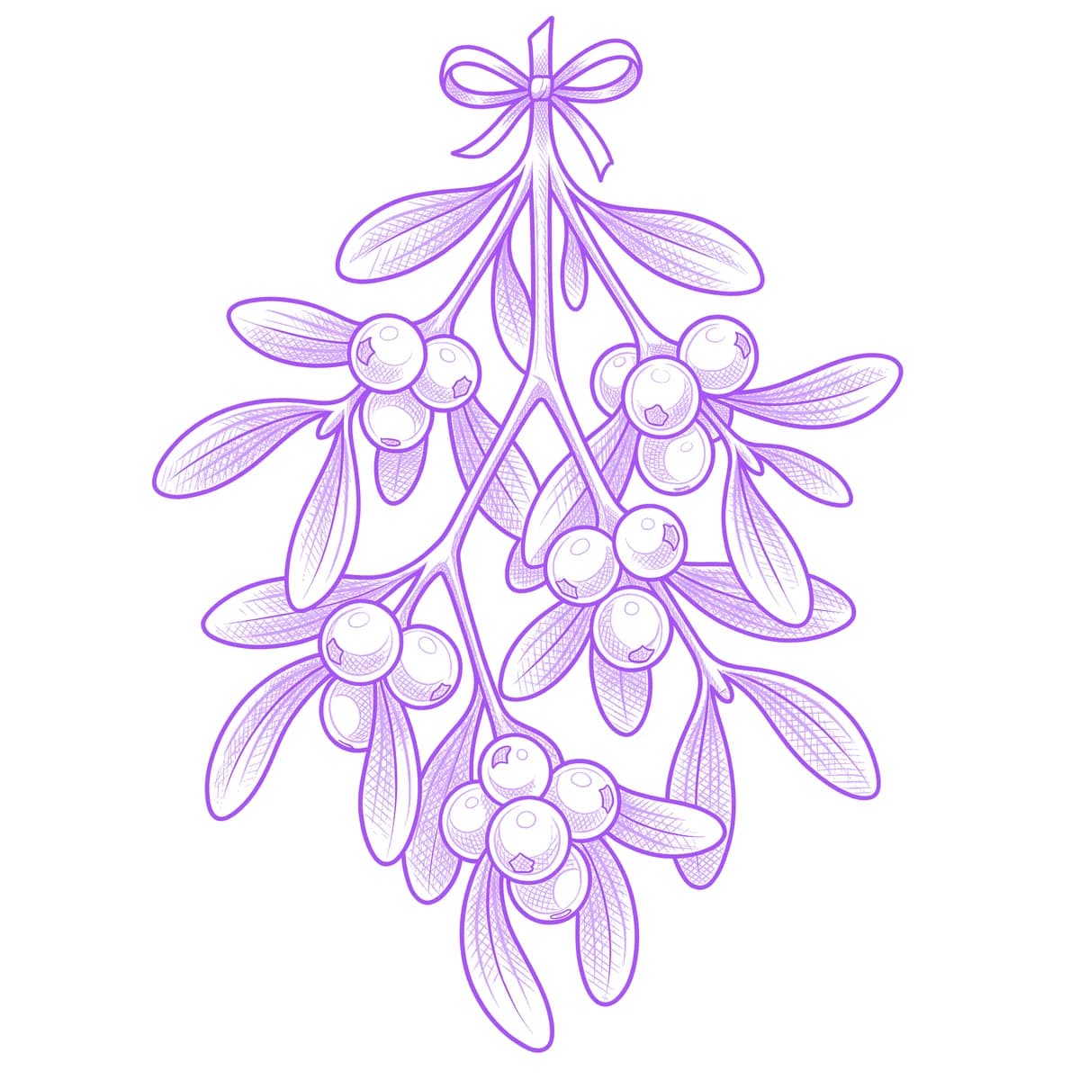 Mistletoe Tattoo Stencil