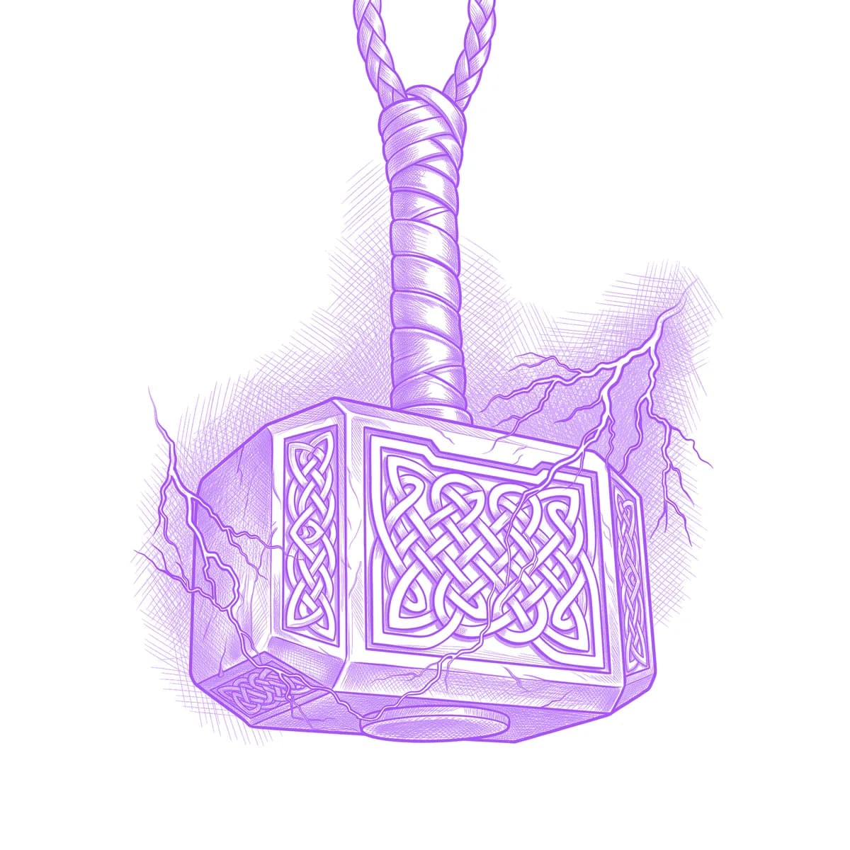 Mjolnir Tattoo Stencil