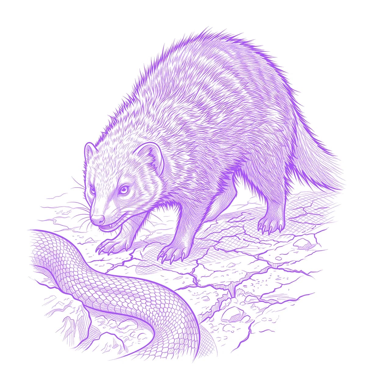Mongoose Tattoo Stencil