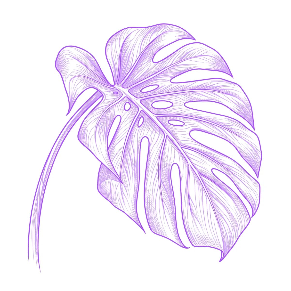 Monstera Tattoo Stencil