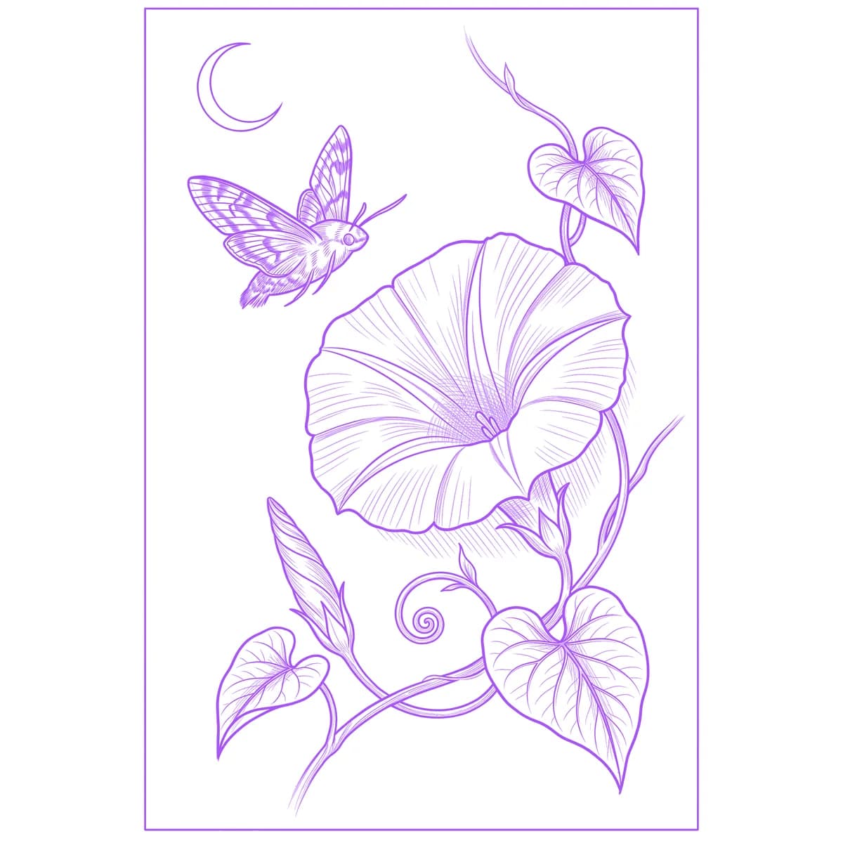 Moonflower Tattoo Stencil
