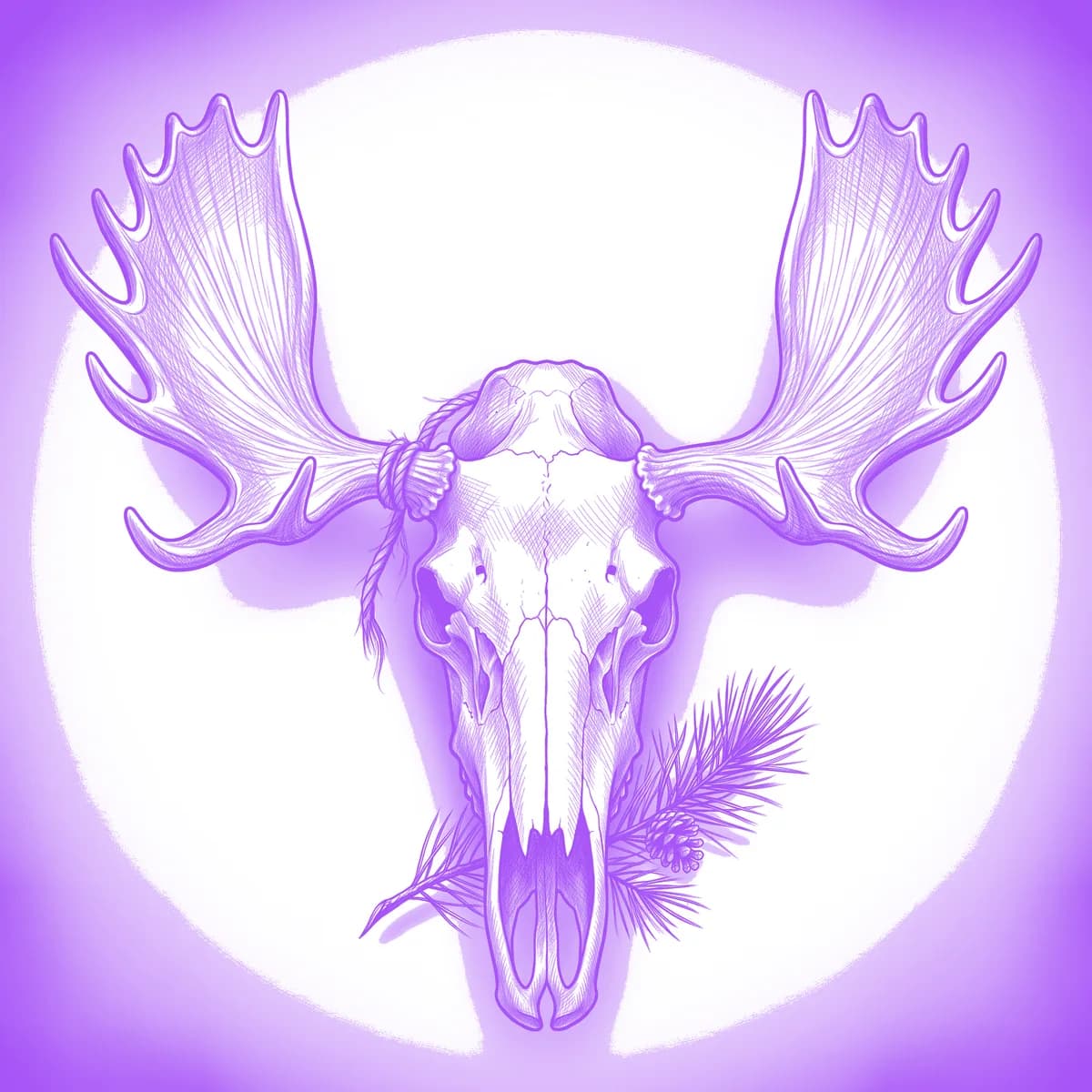 Moose Skull Tattoo Stencil