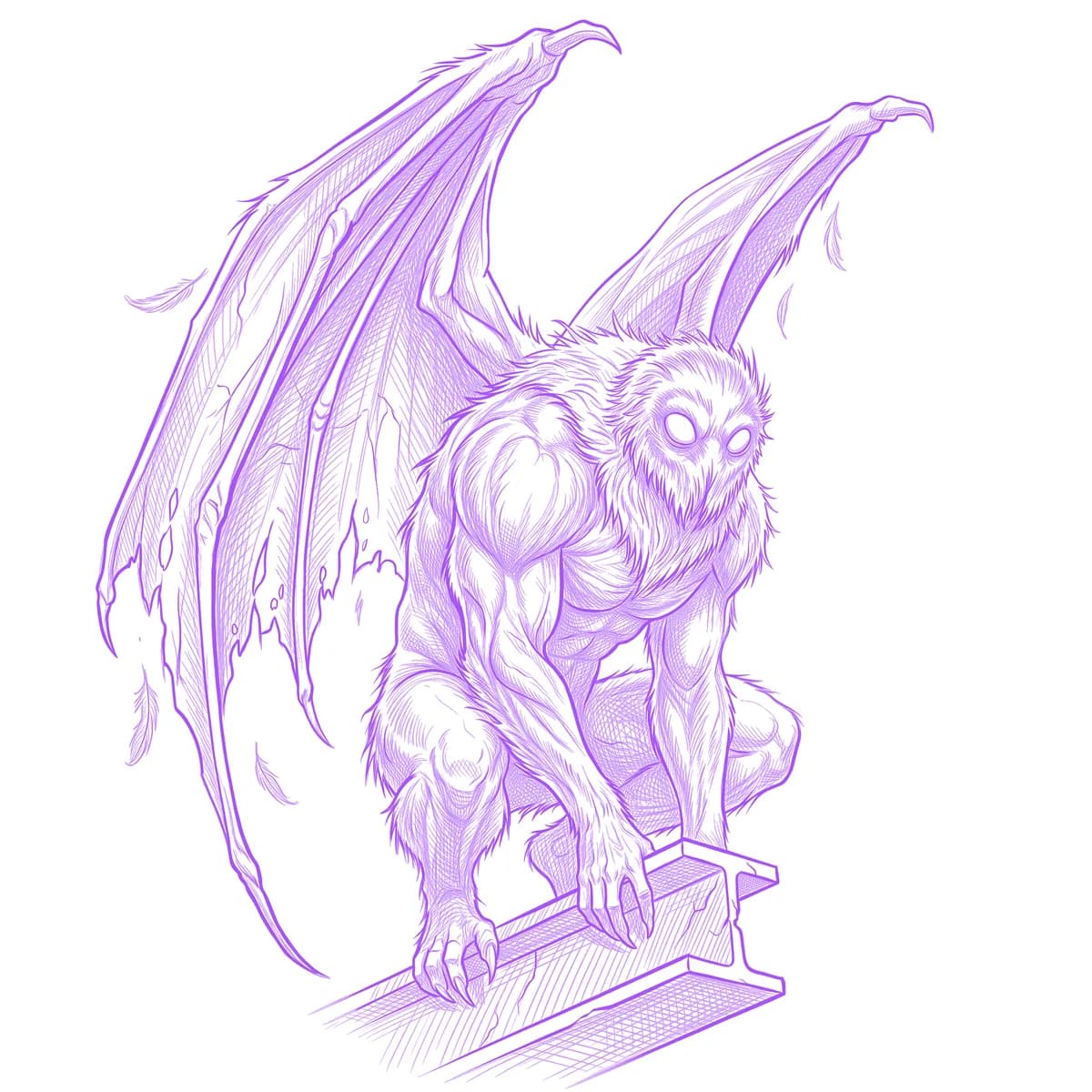 Mothman Tattoo Stencil