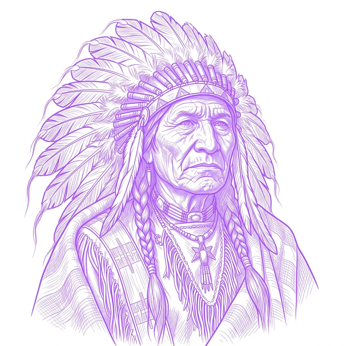 Native American Chief Stencil