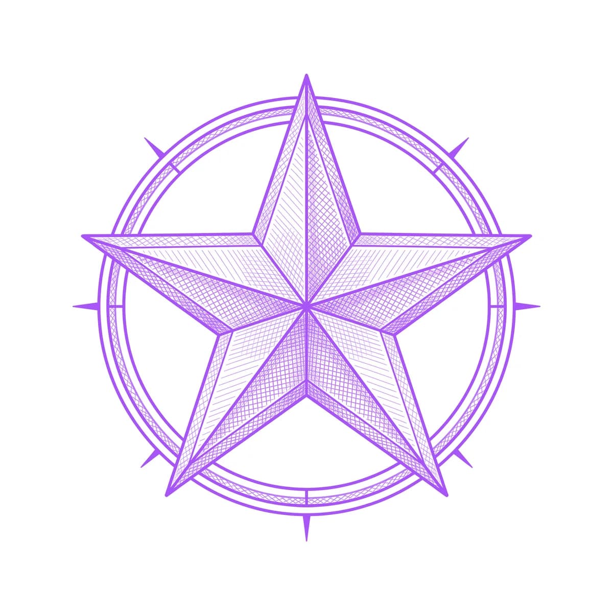 Nautical Star Tattoo Stencil