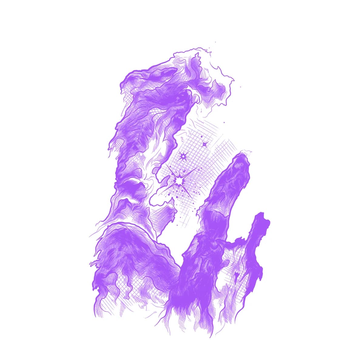 Nebula Tattoo Stencil