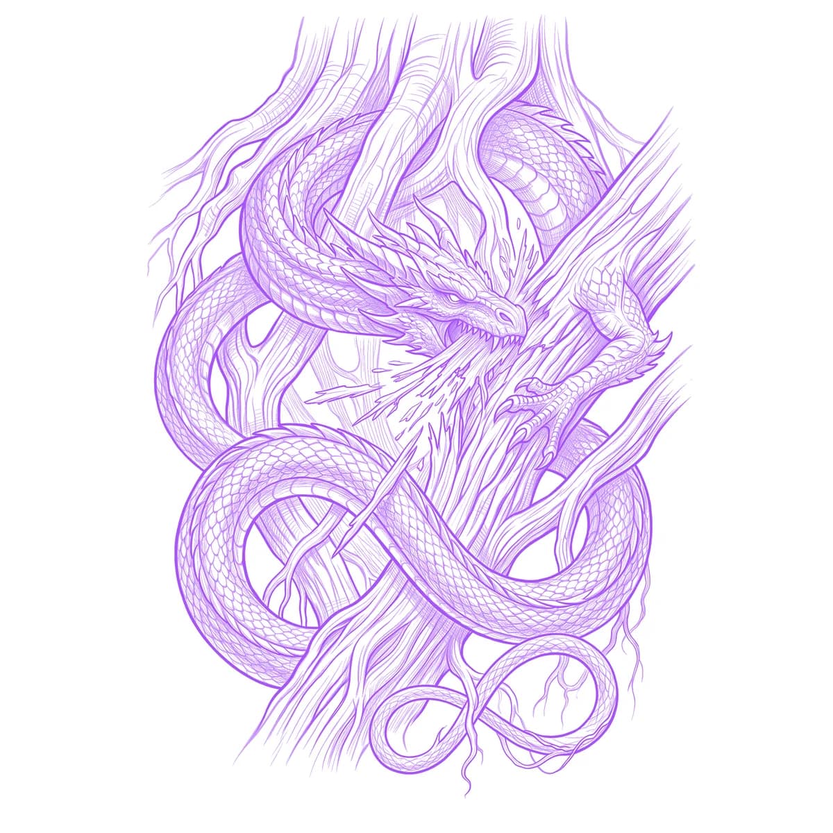 Nidhogg Tattoo Stencil