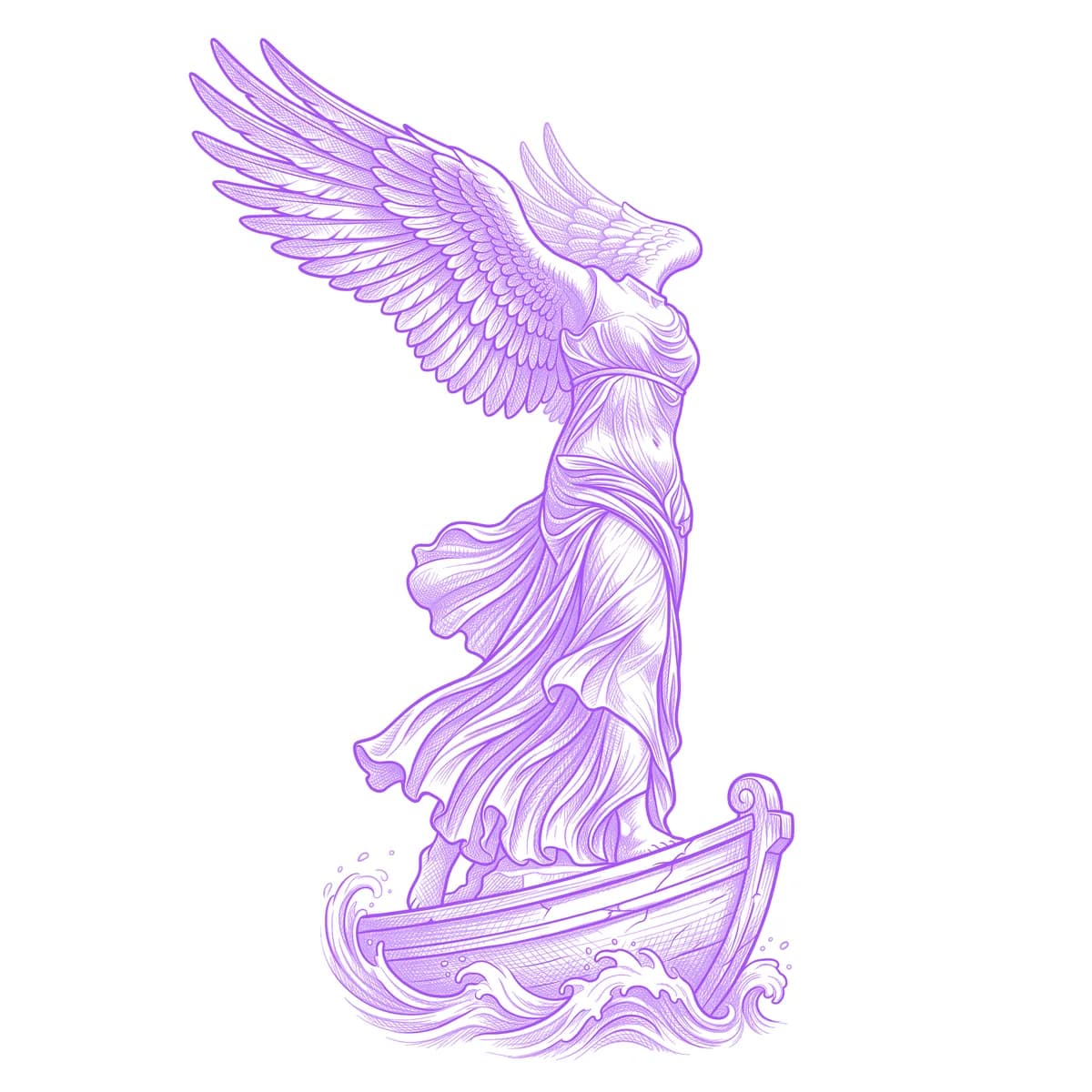 Nike Goddess Tattoo Stencil