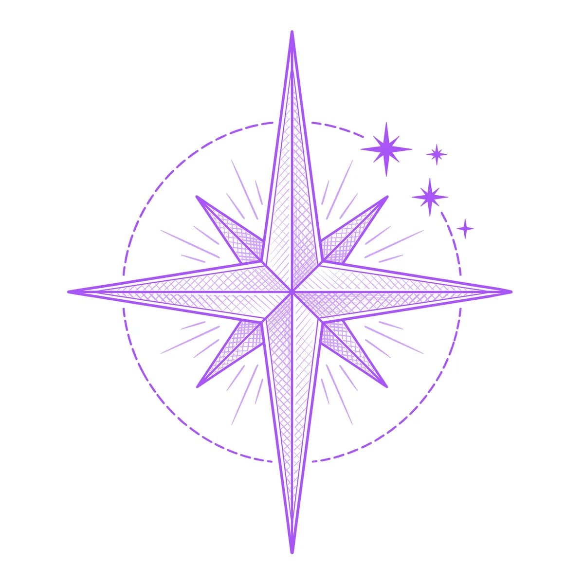 North Star Tattoo Stencil