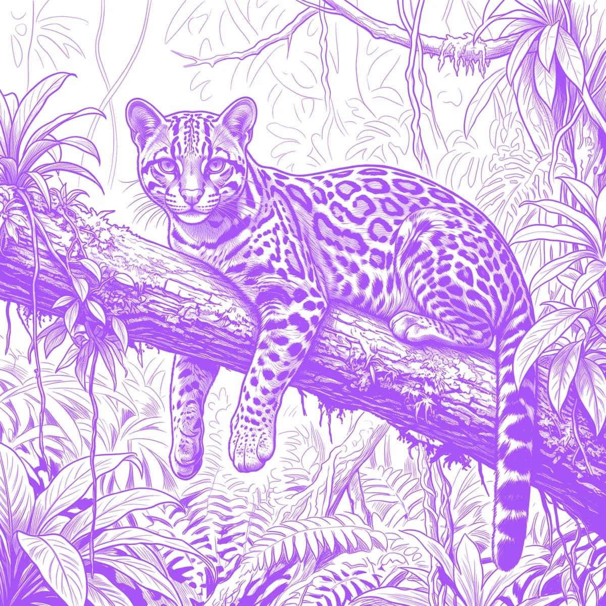 Ocelot Tattoo Stencil