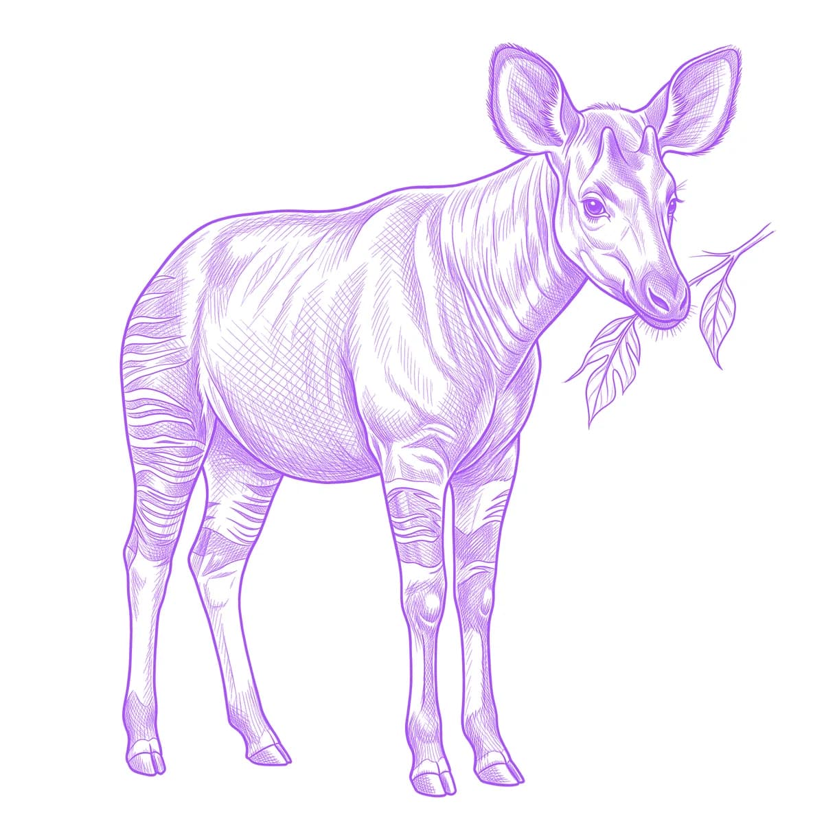 Okapi Tattoo Stencil