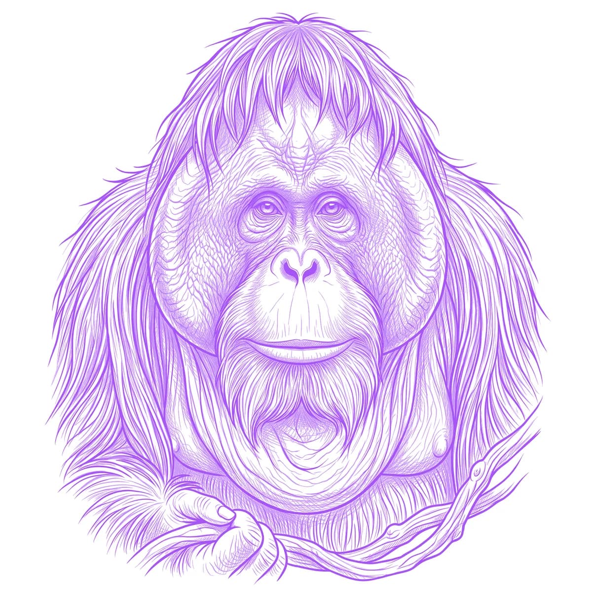 Orangutan Tattoo Stencil