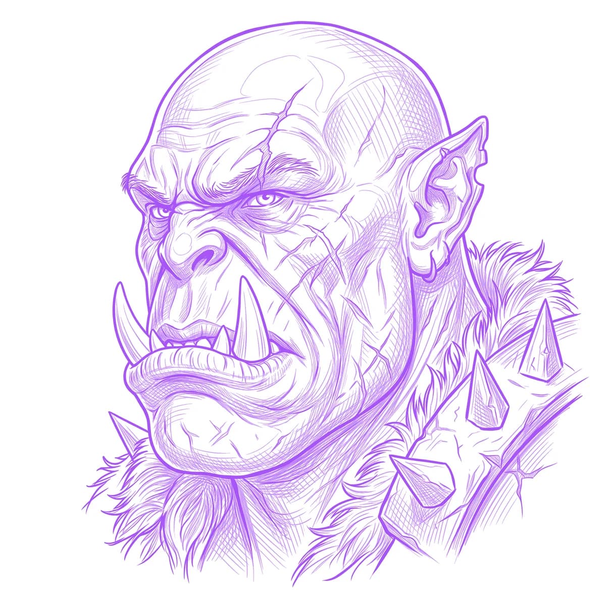Orc Tattoo Stencil