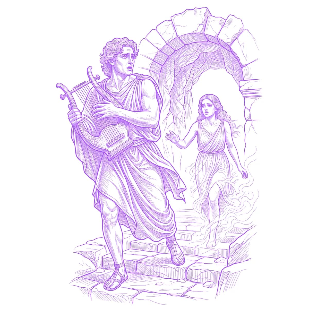 Orpheus Tattoo Stencil