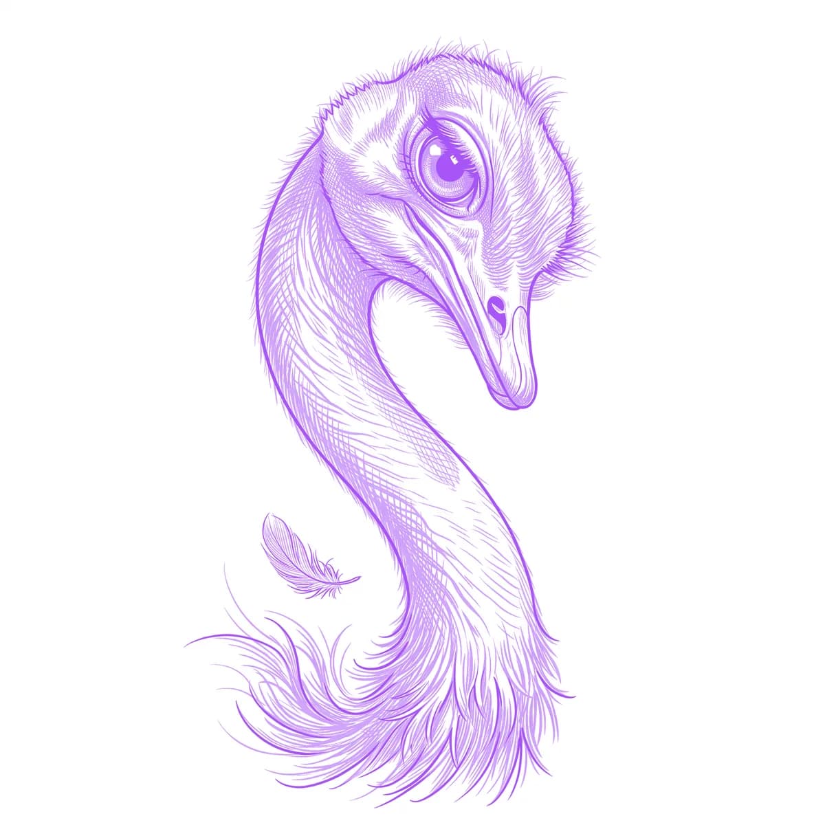 Ostrich Tattoo Stencil