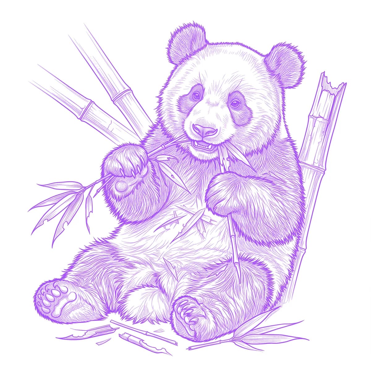 Panda Tattoo Stencil