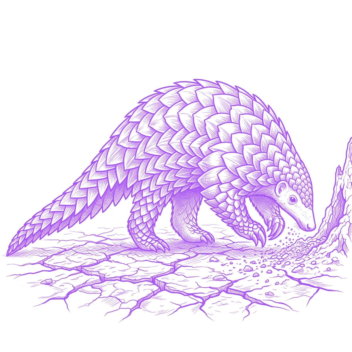 Pangolin Tattoo Stencil