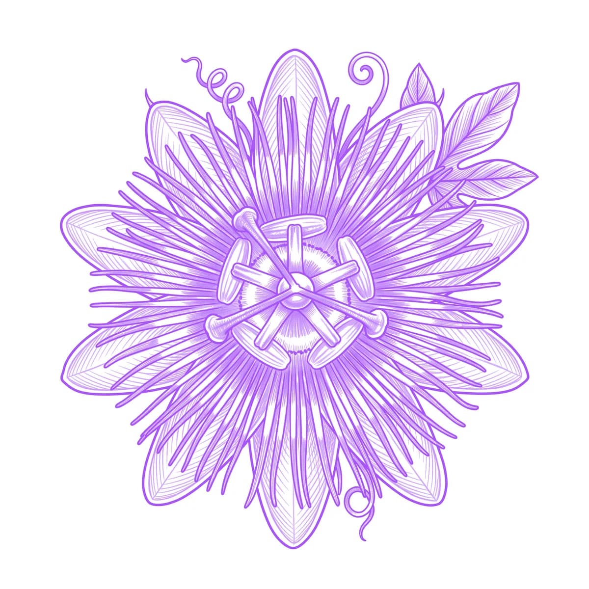 Passionflower Tattoo Stencil