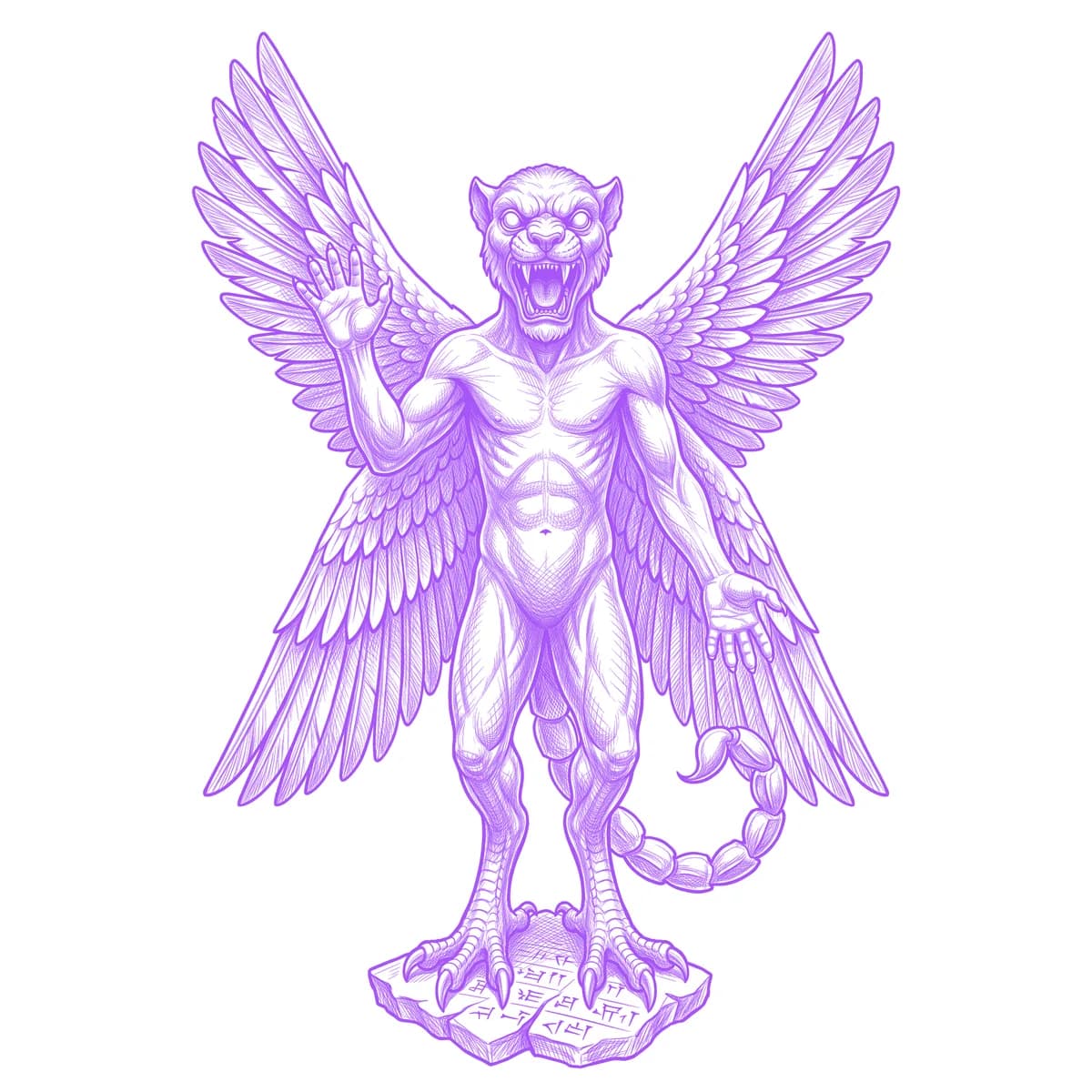Pazuzu Tattoo Stencil