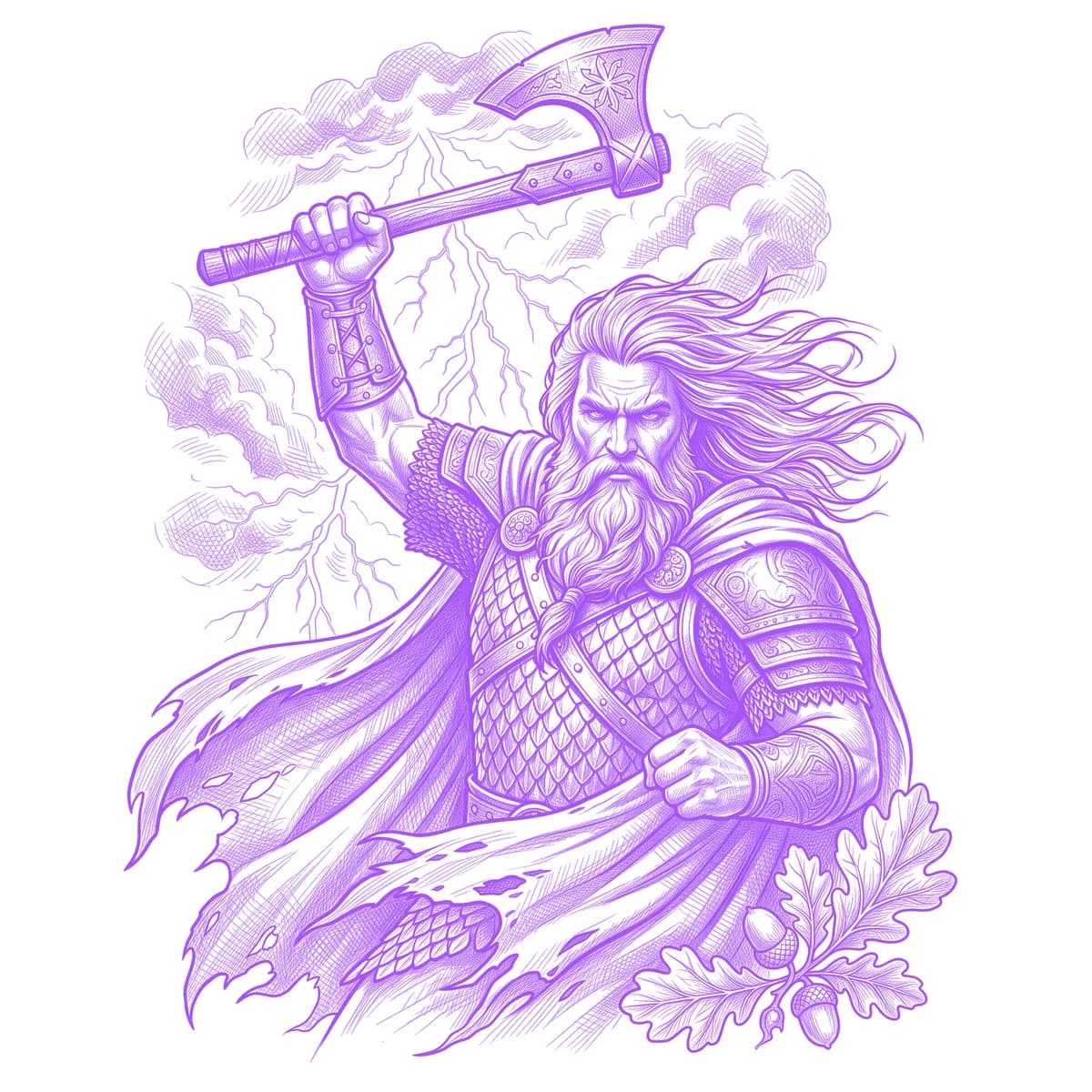 Perun Tattoo Stencil