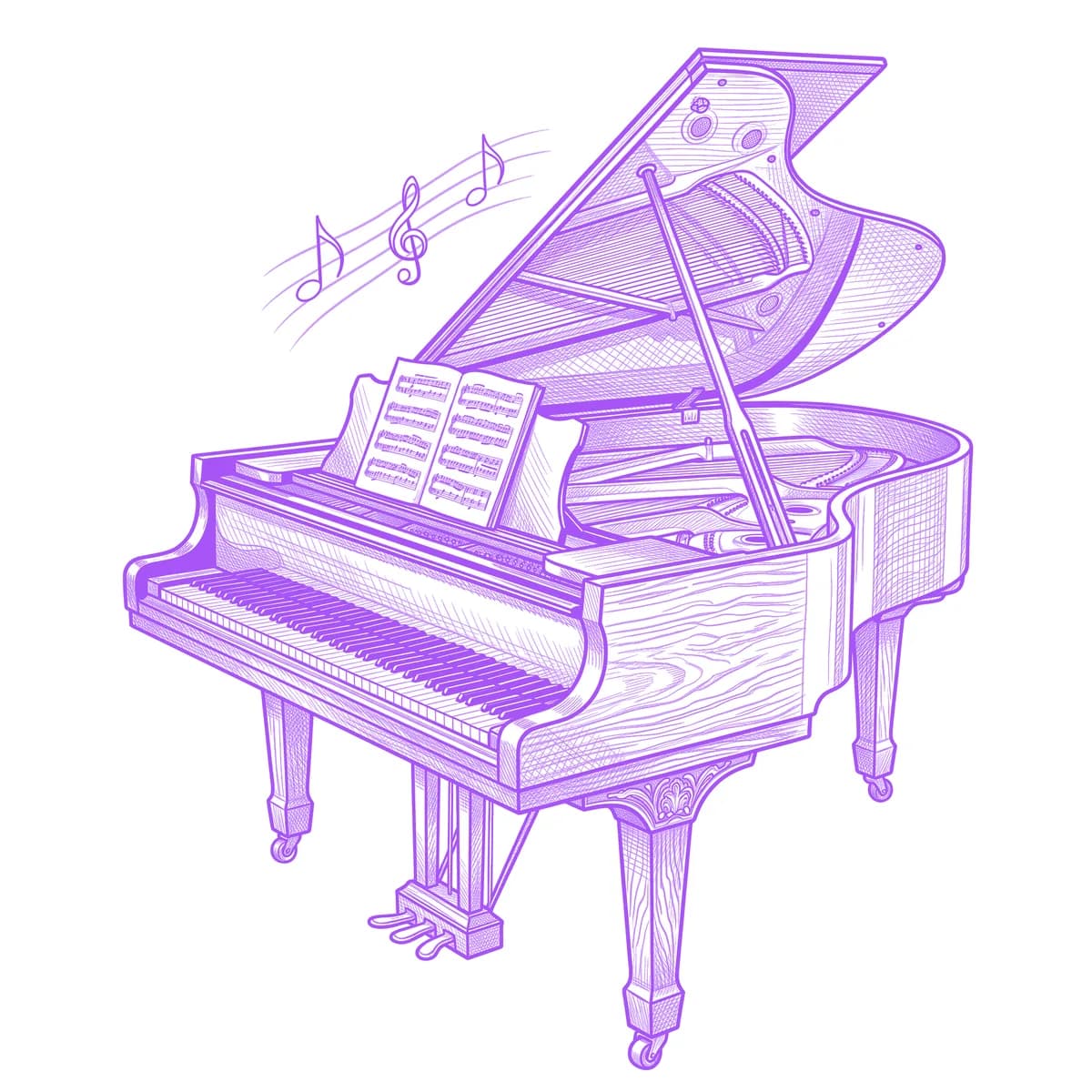 Piano Tattoo Stencil